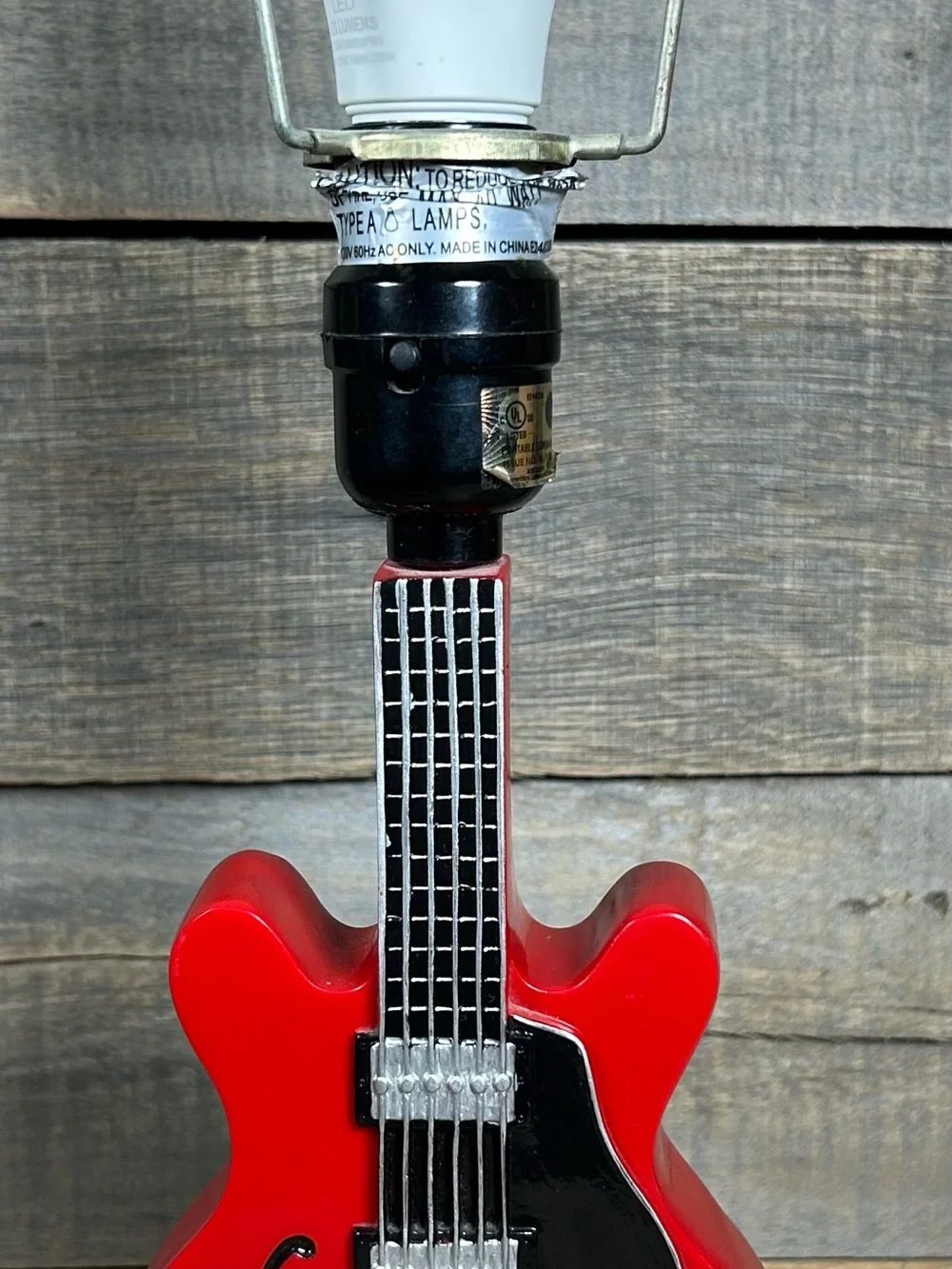 Rock 'n' Roll Red Guitar Table Lamp (Gibson ES-335 Style) #guitarlamp #music